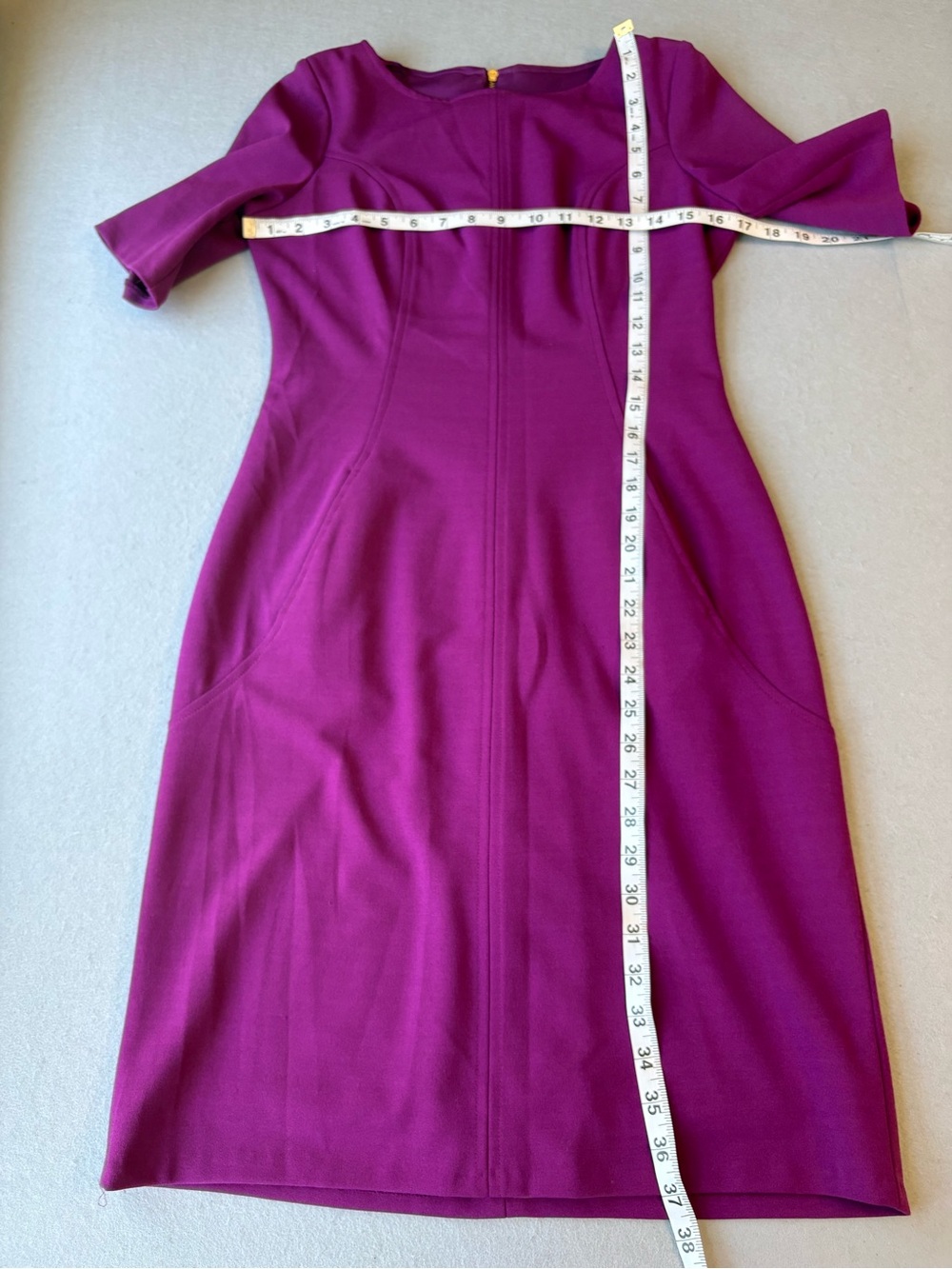 Donna Ricco Women's Fitted Stretchy Magenta Fitted Sheath Dress Sz 6 Career - Picture 6 of 8